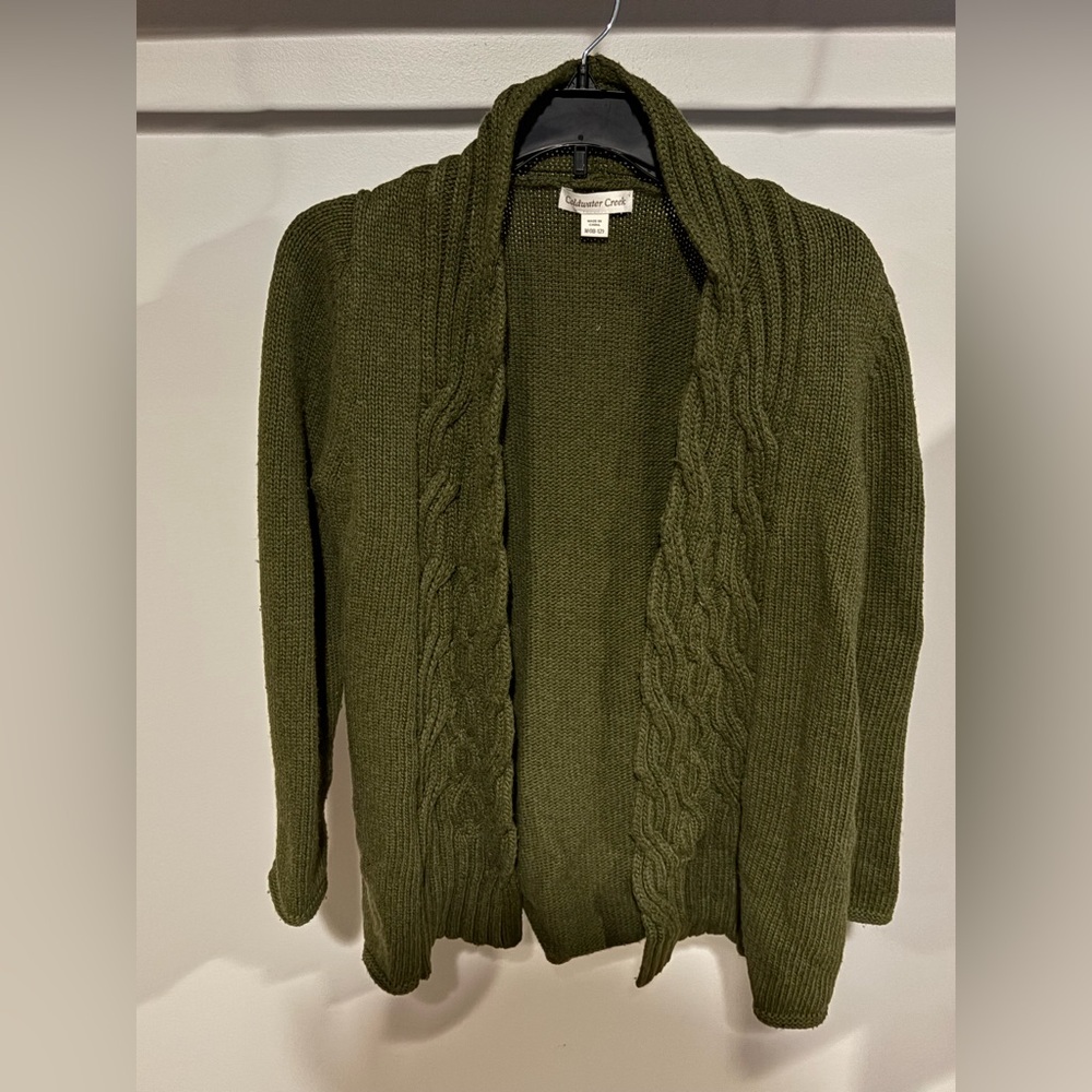 Coldwater Creek Forest Green Knit Cardigan